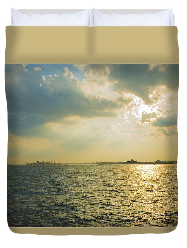 Battery Park City Duvet Cover featuring the photograph View from Battery Park City #1 by Theodore Jones