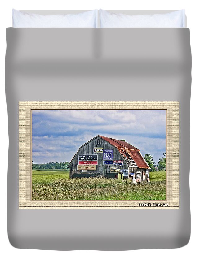 Landscape Duvet Cover featuring the photograph Vote for me II by Debbie Portwood