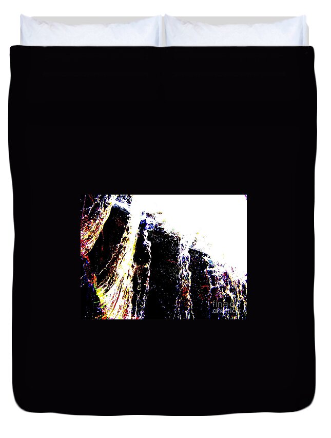  Duvet Cover featuring the mixed media Water falls #1 by Rogerio Mariani
