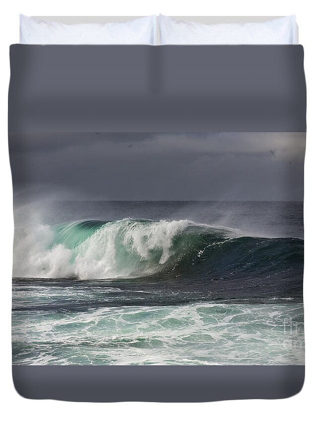 Water Duvet Cover featuring the photograph Wave at the Barents Sea Coast #2 by Heiko Koehrer-Wagner