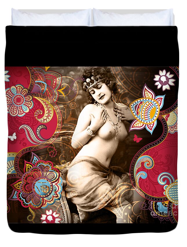 Erotic Duvet Cover featuring the photograph Nostalgic Seduction Goddess #112 by Chris Andruskiewicz