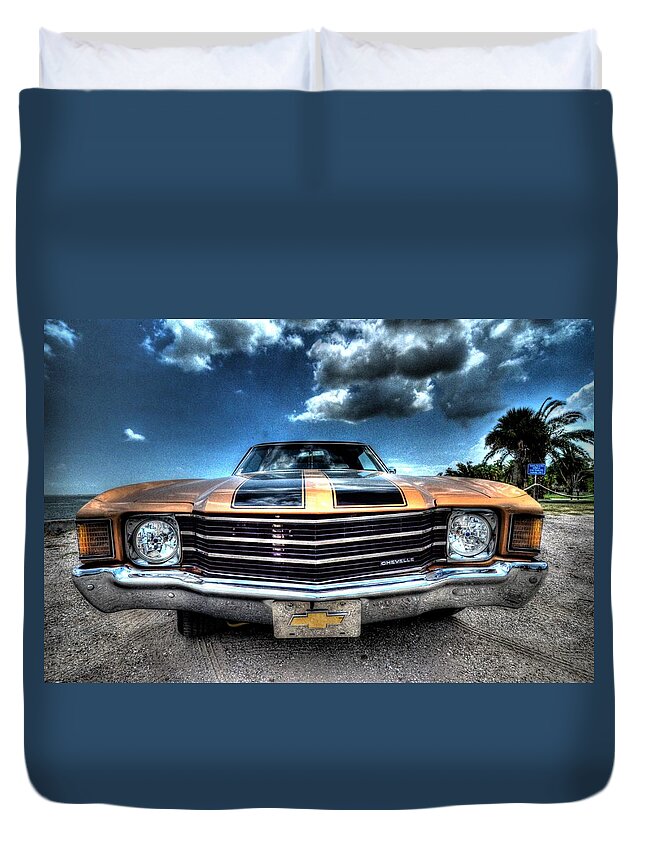 1972 Duvet Cover featuring the photograph 1972 Chevelle by David Morefield