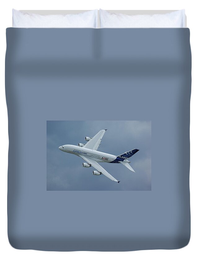 Airbus Duvet Cover featuring the photograph Airbus A380 #1 by Tim Beach