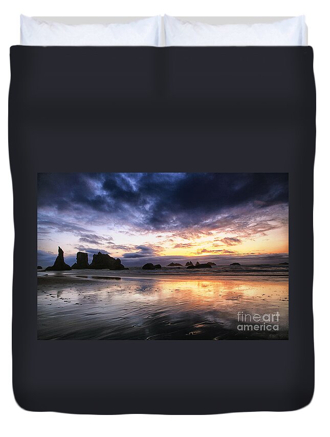 Storm Duvet Cover featuring the photograph Clearing Storm by Timothy Johnson