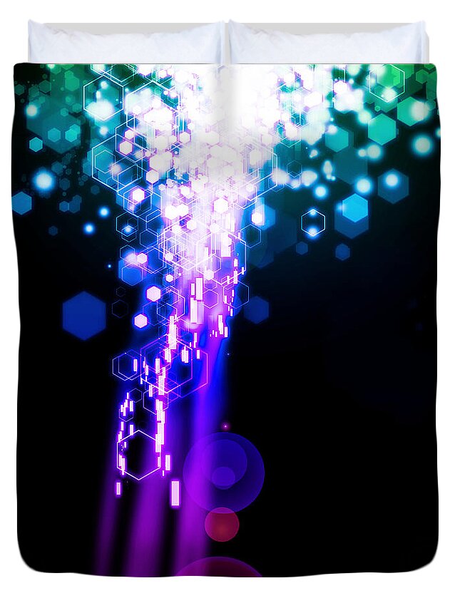 Abstract Duvet Cover featuring the photograph Explosion Of Lights #2 by Setsiri Silapasuwanchai
