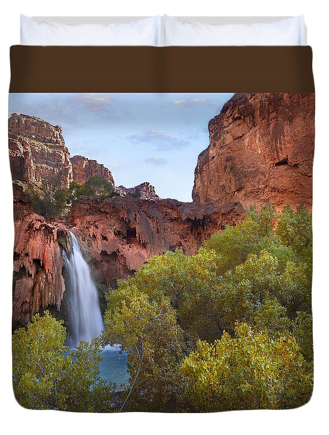 00438944 Duvet Cover featuring the photograph Havasu Falls Grand Canyon Arizona #2 by Tim Fitzharris