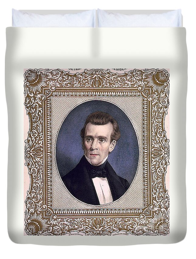 History Duvet Cover featuring the photograph James Polk, 11th American President #2 by Photo Researchers