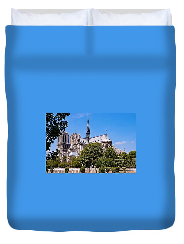 France Duvet Cover featuring the photograph Notre Dame Cathedral Paris France #2 by Jon Berghoff