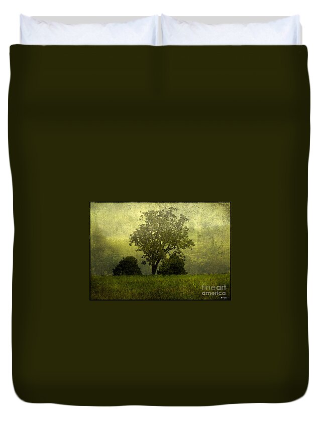 Tree Duvet Cover featuring the photograph Three Tree Hill #2 by Madeline Ellis
