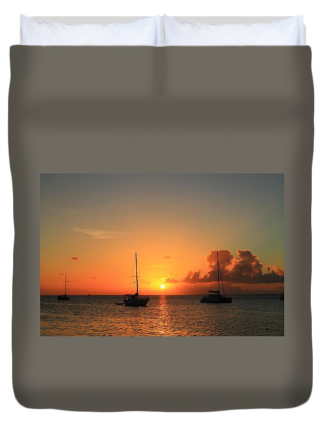 Sunset Duvet Cover featuring the photograph Sunset #22 by Catie Canetti