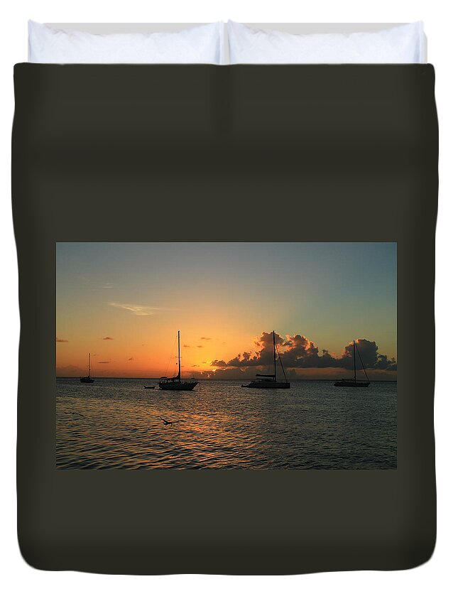 Sunset Duvet Cover featuring the photograph Sunset #27 by Catie Canetti