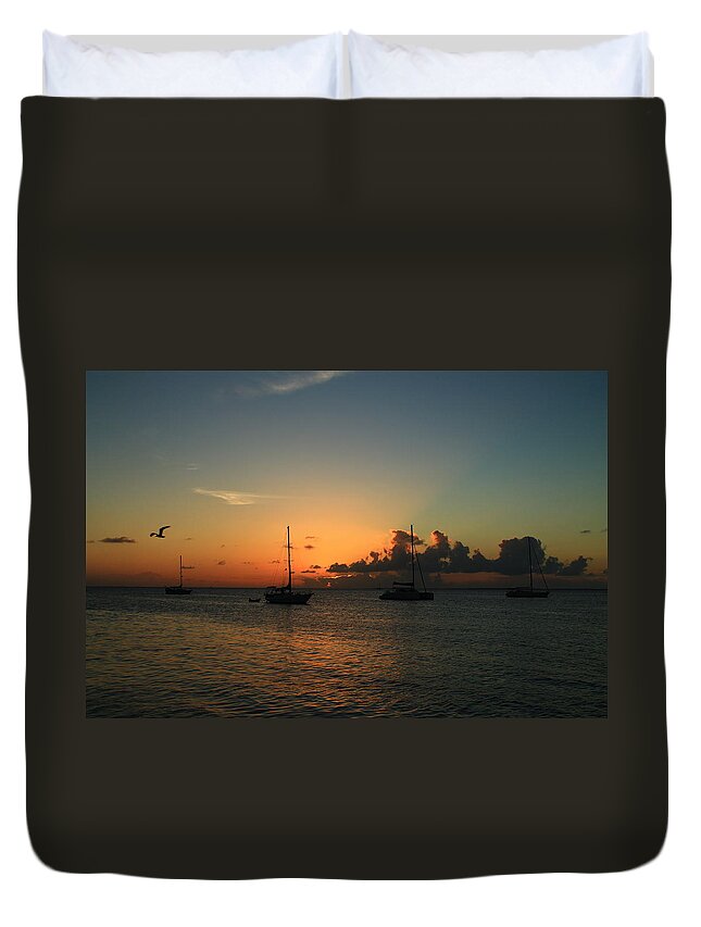 Sunset Duvet Cover featuring the photograph Sunset #28 by Catie Canetti