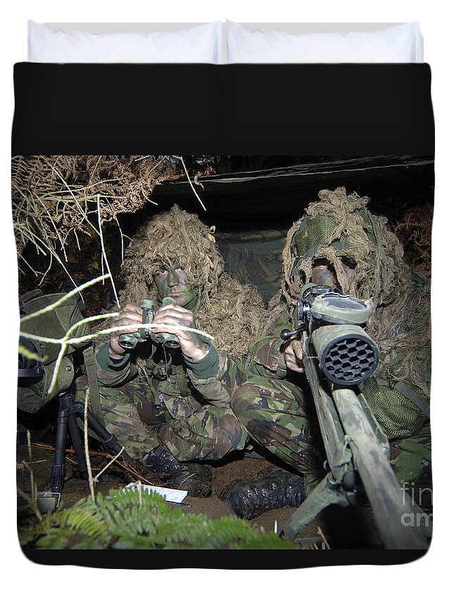 A British Army Sniper Team Dressed Duvet Cover For Sale By Andrew