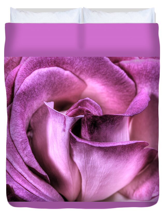 Rose Duvet Cover featuring the photograph Antique Rose by Perla Copernik