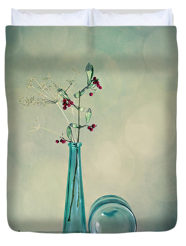 Glass Duvet Cover featuring the photograph Autumn Still Life by Nailia Schwarz
