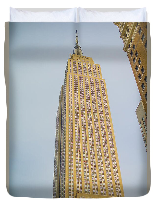 New York Duvet Cover featuring the photograph Empire State Building #5 by Theodore Jones