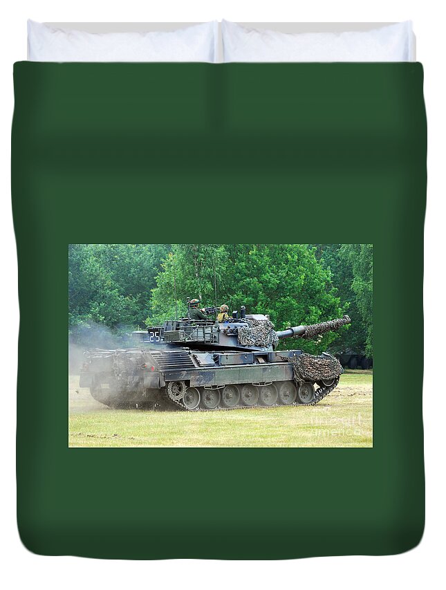 Military Duvet Cover featuring the photograph The Leopard 1a5 Main Battle Tank #5 by Luc De Jaeger