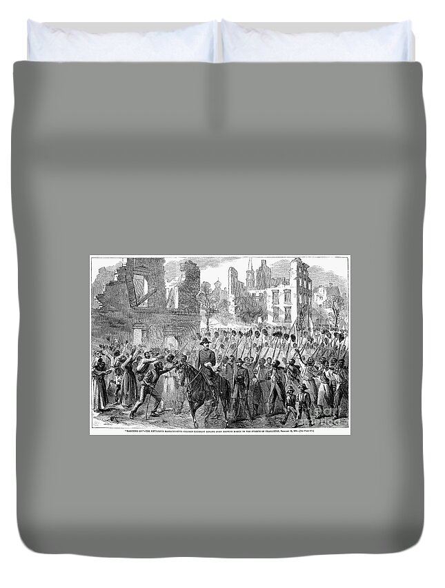 1865 Duvet Cover featuring the photograph 54th MASSACHUSETTS, 1865 by Granger