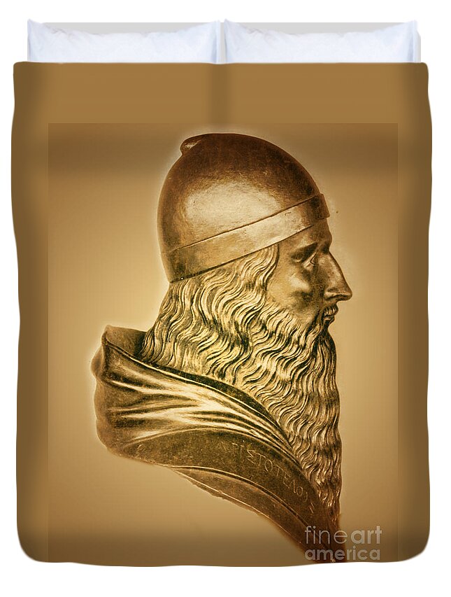 History Duvet Cover featuring the photograph Aristotle, Ancient Greek Philosopher #8 by Science Source