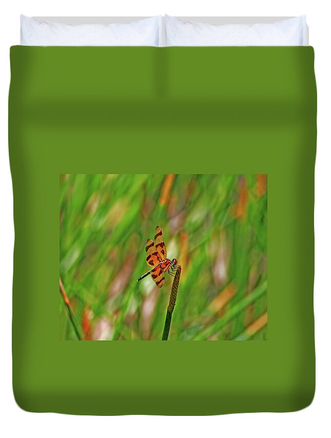  Duvet Cover featuring the photograph 8- Dragonfly by Joseph Keane