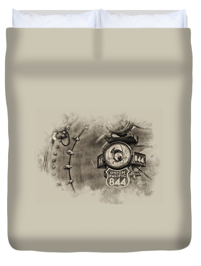 Train Duvet Cover featuring the drawing 844 by Adam Vance