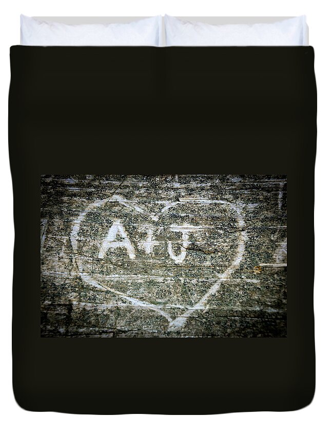 Wood Duvet Cover featuring the photograph A and J by Julia Wilcox