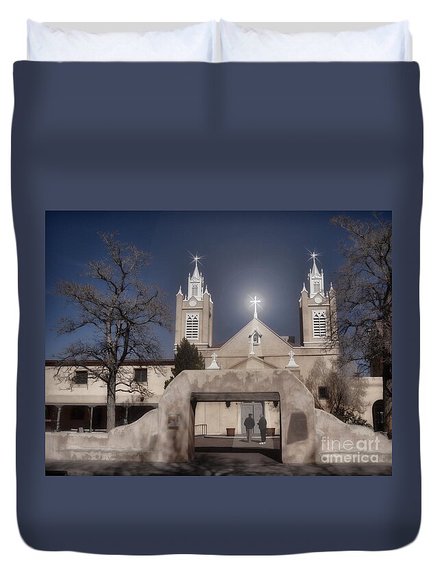 Fine Art Duvet Cover featuring the photograph A Blessed Couple by Donna Greene