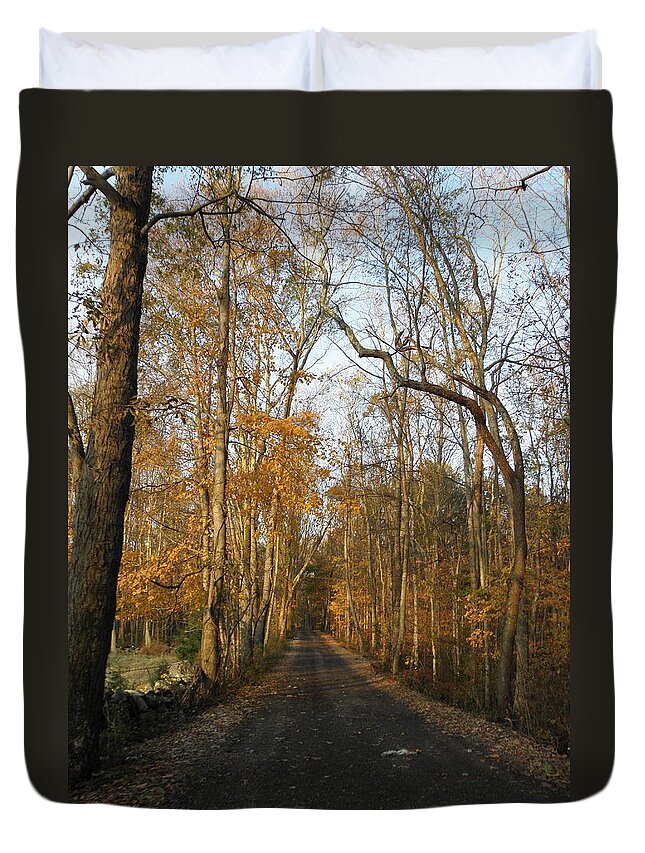 Country Duvet Cover featuring the photograph A Country Road In The Fall by Kim Galluzzo