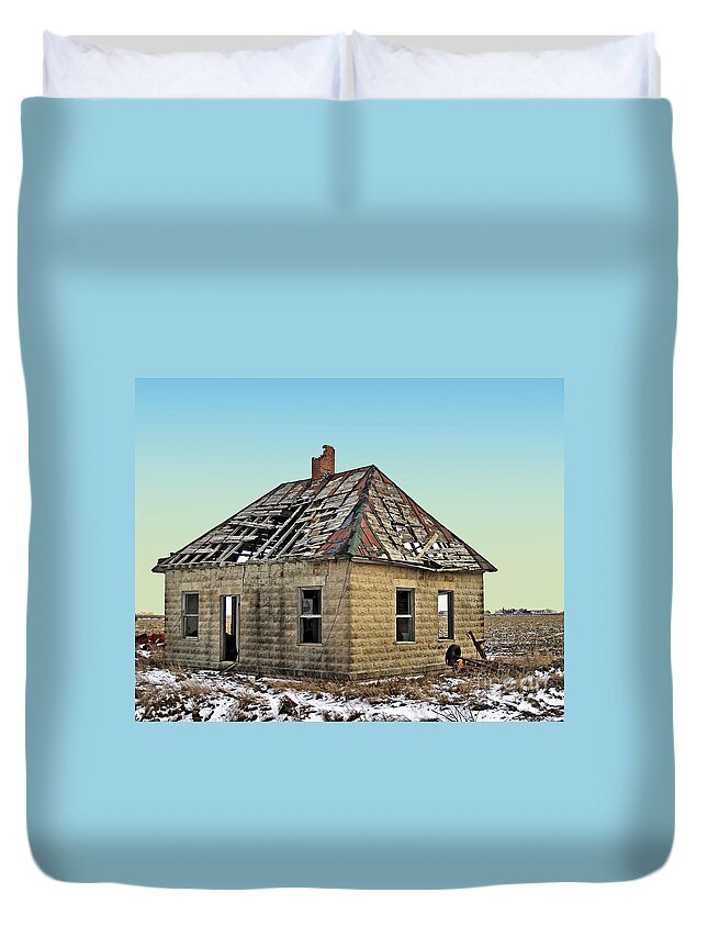 Abandoned Duvet Cover featuring the photograph A Leaky Roof by Terry Doyle