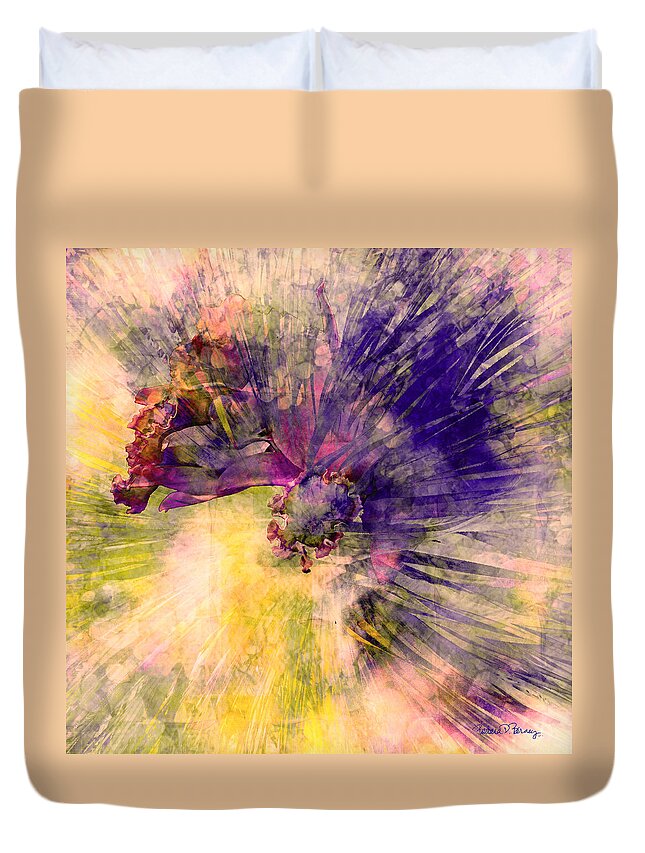 Floral Duvet Cover featuring the digital art A Little Romance by Barbara Berney