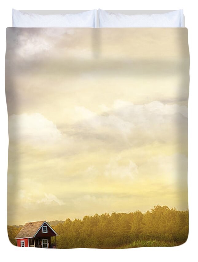 Landscape Photography Duvet Cover featuring the photograph A Place to Call Home by Amy Tyler