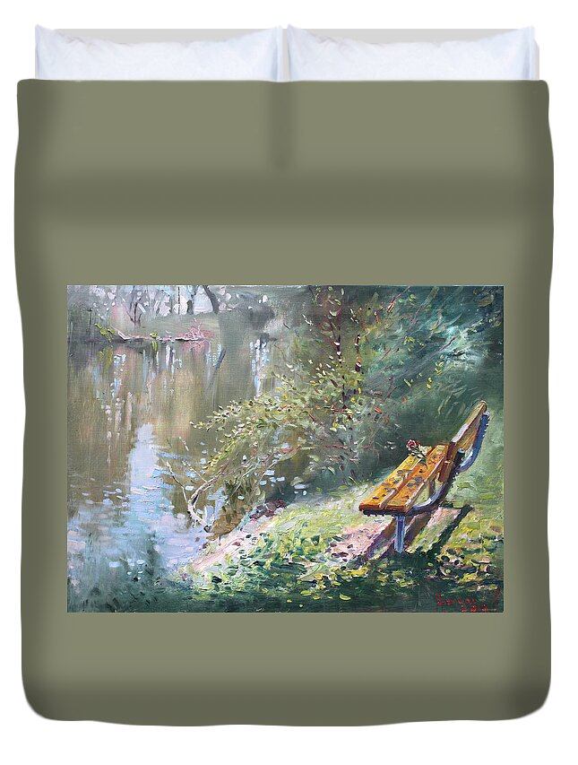 A Rose On The Bench Duvet Cover For Sale By Ylli Haruni