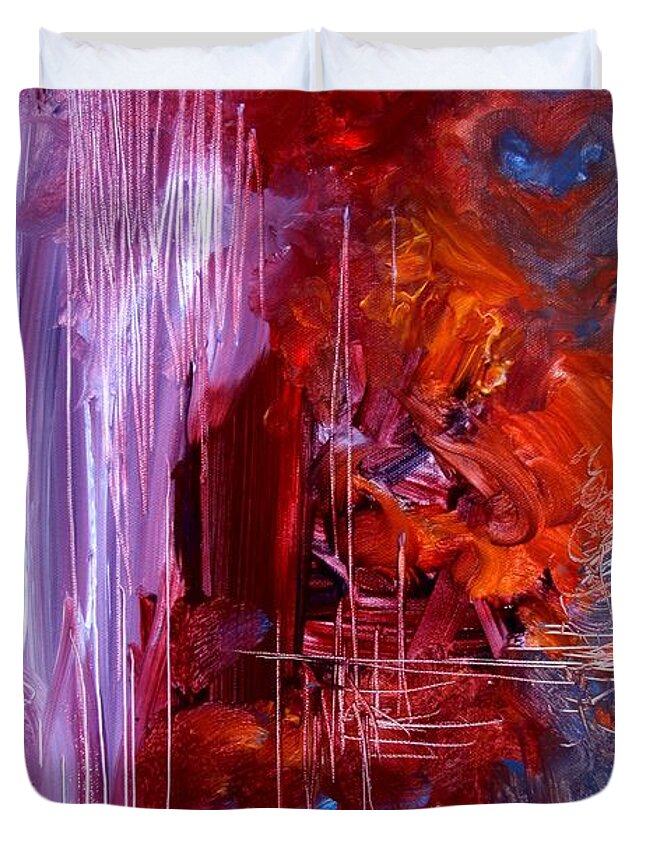 Abstract Duvet Cover featuring the painting A Teacher's Sadness by J Vincent Scarpace