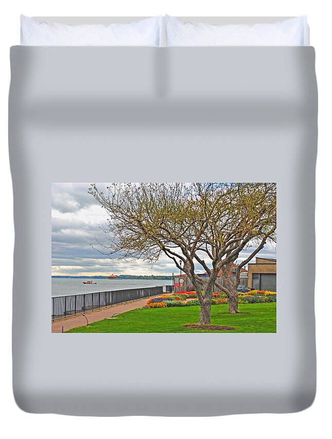  Duvet Cover featuring the photograph A View From the Garden by Michael Frank Jr