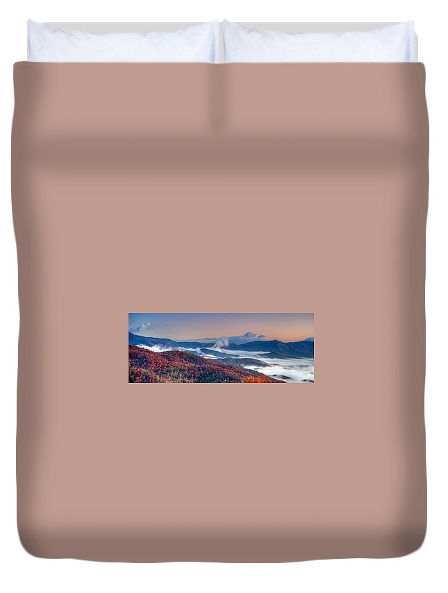 Autumn Duvet Cover featuring the photograph Above the Clouds by Joye Ardyn Durham