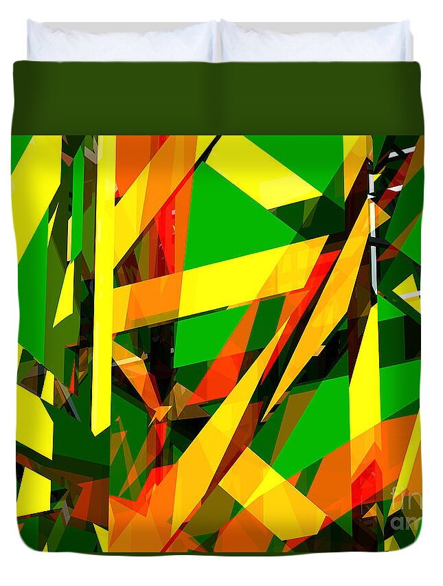 Abstract Duvet Cover featuring the digital art ABSTRACT Sine L 11 by Russell Kightley