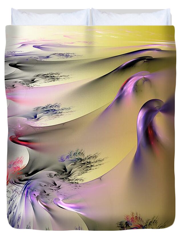 Fine Art Duvet Cover featuring the digital art Abstract Vista by David Lane
