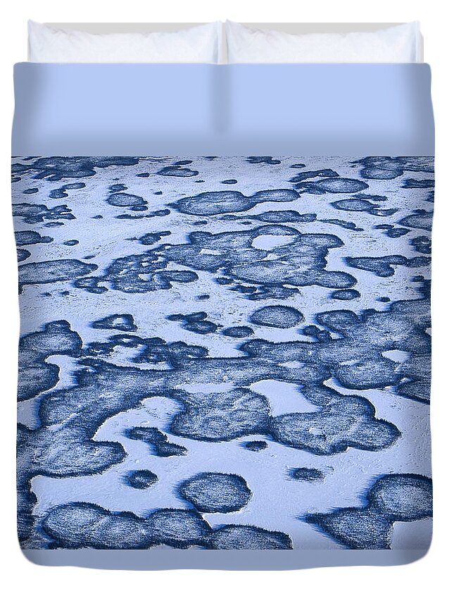 Mp Duvet Cover featuring the photograph Aerial View Of Frozen Tundra by Konrad Wothe