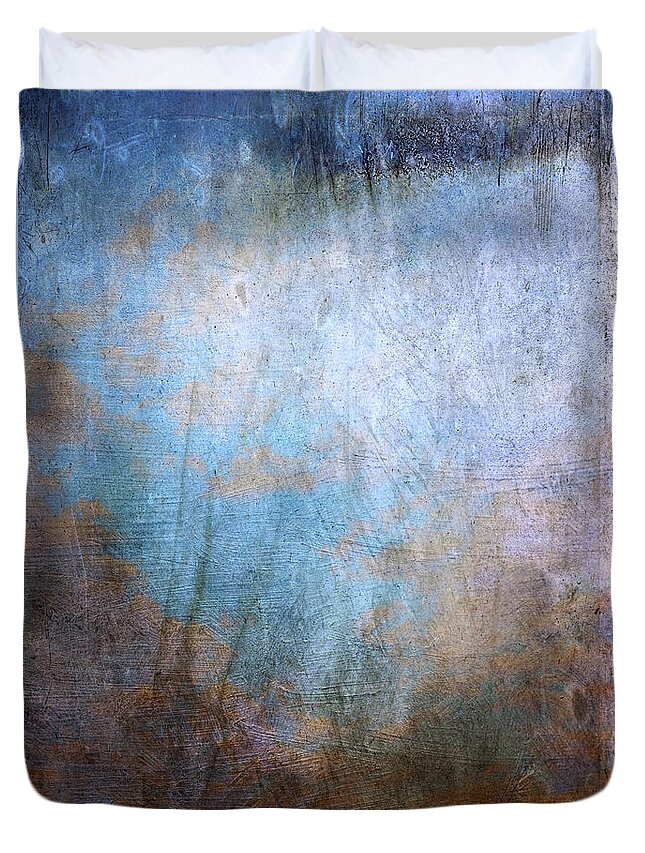 Blue Duvet Cover featuring the painting Afterglow by Julie Niemela