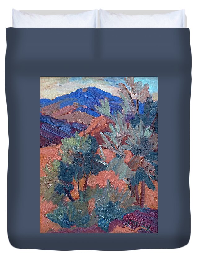 Afternoon Light Duvet Cover featuring the painting Afternoon Light - Santa Rosa Mountains by Diane McClary