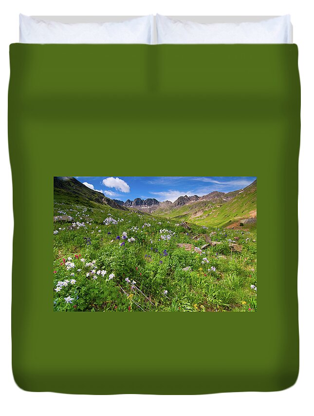 Colorado Duvet Cover featuring the photograph American Basin Wildflowers by Steve Stuller