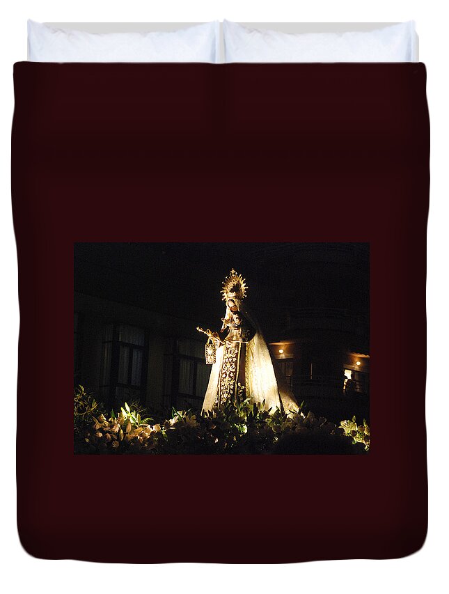 Religion Duvet Cover featuring the photograph Andalusian procession by Perry Van Munster