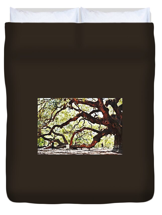 Tree Duvet Cover featuring the photograph Angel Oak Tree 2 by Donna Bentley