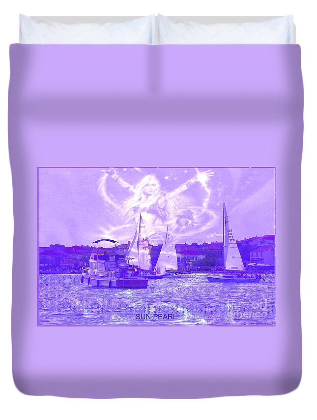 Sailing Duvet Cover featuring the photograph Angel skies by Rogerio Mariani