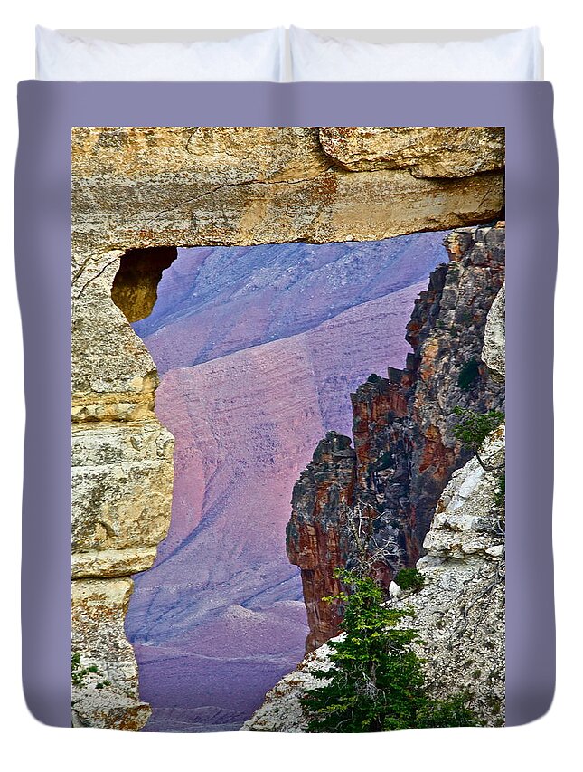 Grand Canyon Duvet Cover featuring the photograph Angel's Window Two by Diana Hatcher