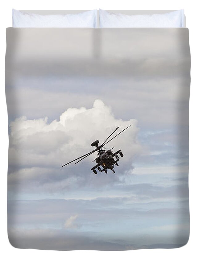 Apache Helicopter Duvet Cover featuring the photograph Apache by Maj Seda