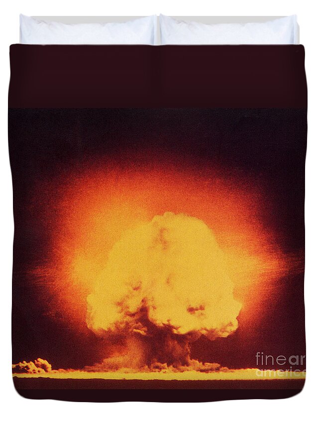 Atomic Duvet Cover featuring the photograph Atomic Bomb Explosion by Science Source