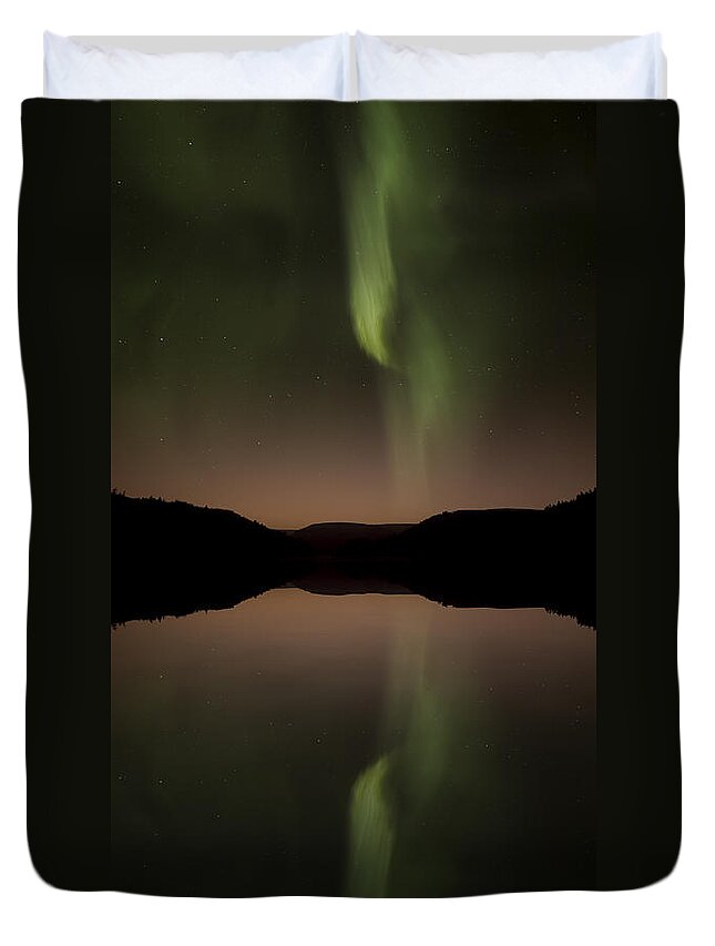 Digital Art Duvet Cover featuring the photograph Aurora Reflection by Andy Astbury