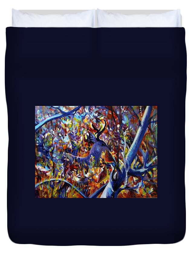 Impressionism Duvet Cover featuring the painting Autumn Fairy Tale by Anna Duyunova