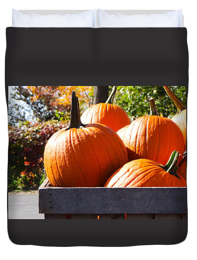 Edwards Apple Orchard Duvet Cover featuring the photograph Autumn Harvest by Julia Wilcox